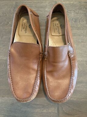 Marc Joseph Tan Leather Moc-Toe Slip-Ons